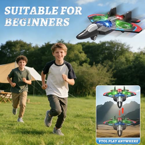 Image of Foam Remote Control Airplanes, RC Planes for Kids Adults 8-16, RC Airplane Fighter Jet with Light, 360 Flip Fighter Jet Toys, Stunt Roll, Airplane Toy Gifts for Kids Boys