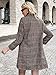 SheIn Women's Lapel Collar Coat Long Sleeve Plaid Blazer Outerwear Brown Small