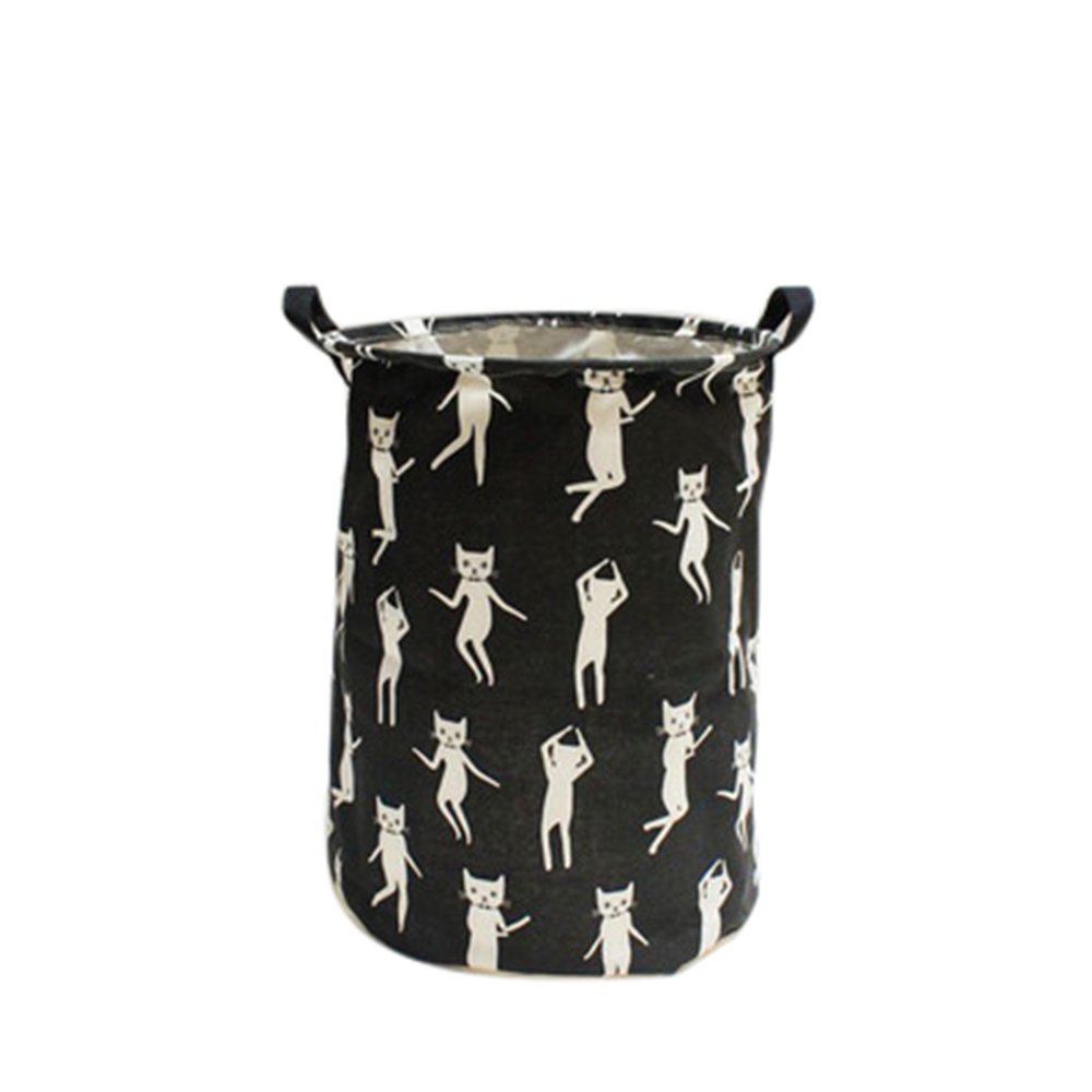 laamei Laundry Hamper Basket, Waterproof Cotton & Linen Collapsible Basket Storage for Bedroom Nursery Dorm or Closet