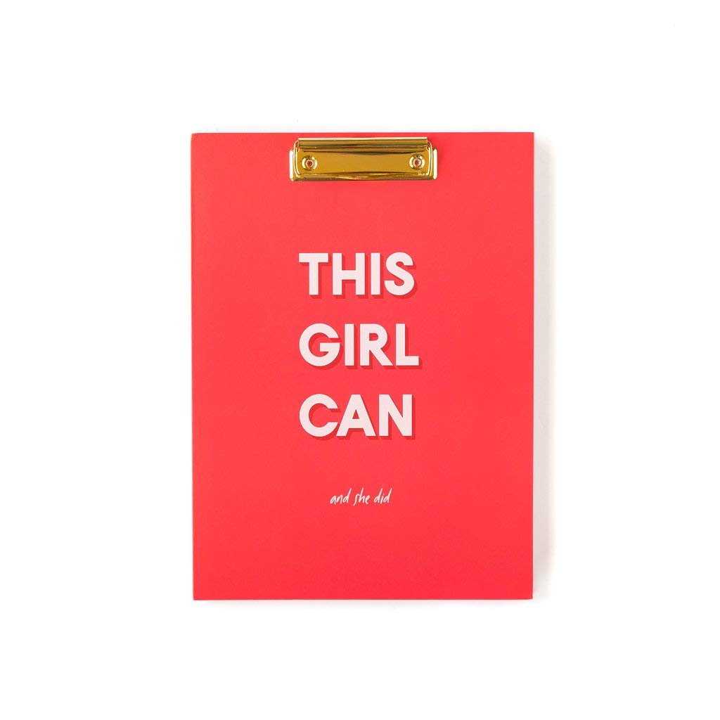 Paper Love Refillable Clipboard-Folio with Inside Packet Folder (This Girl Can)