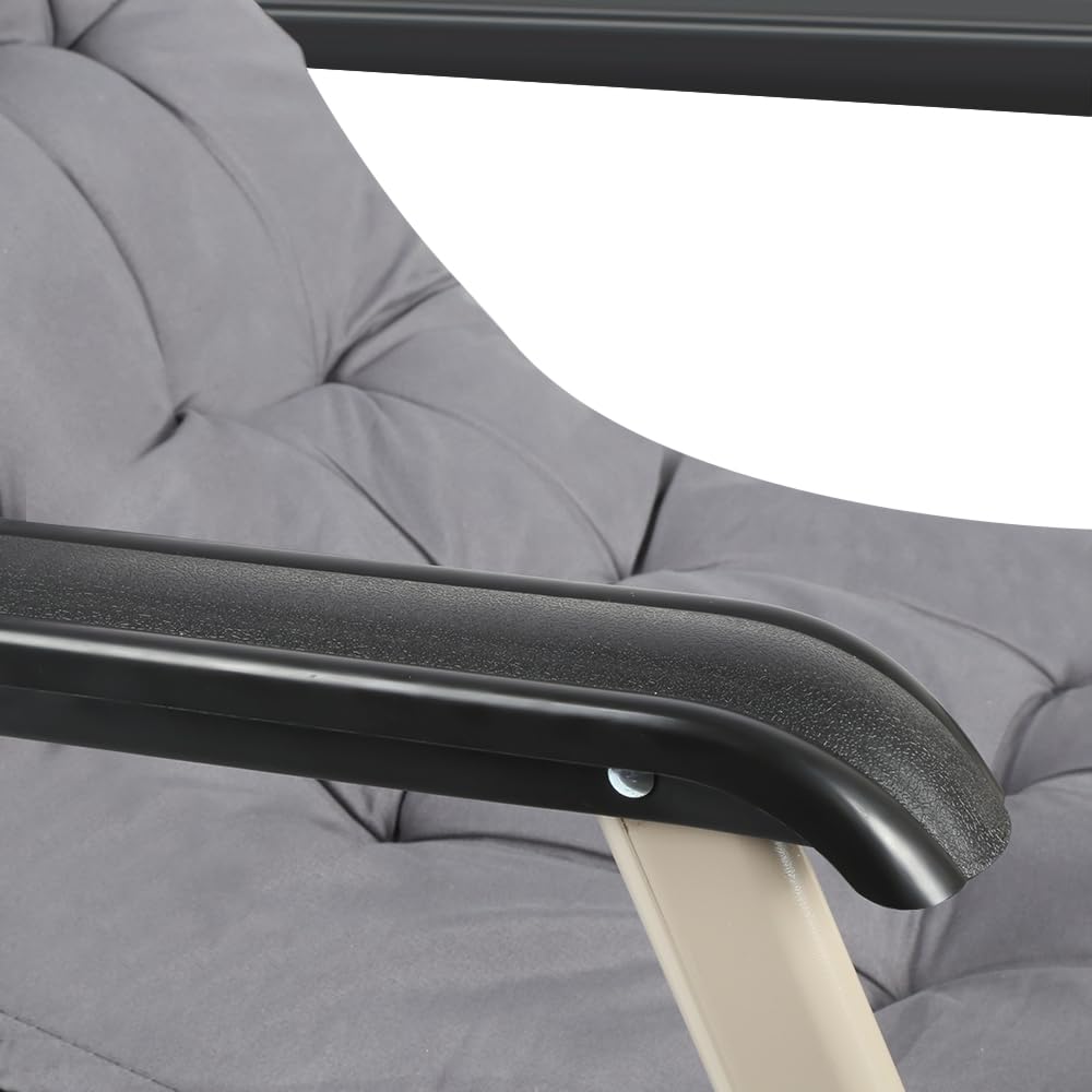Lit de Camping Pliable avec Dossier Réglable, Lit de Camp Portable avec Matelas, Chaise Longue Inclinable, pour Maison, Randonnée, Charge 150 KG
