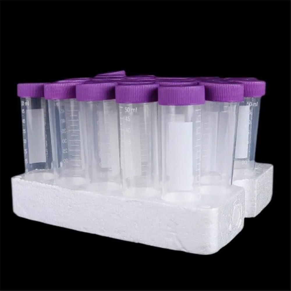 Provetta da centrifuga 50 ml Laboratorio Tappo a vite viola Fondo conico Trasparente Attrezzature da laboratorio
