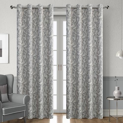 Image of 80% Blackout Curtains for Bedroom, Grey Window Drapes 54 Inch Length for Living Room, Thermal Insulated Grommet Curtains, 2 Panels