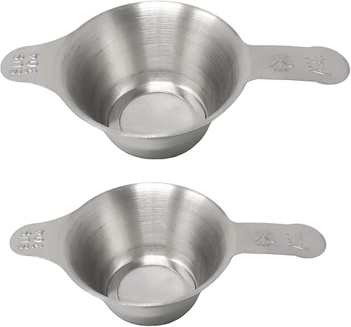 Miniatura 2 de Honbay 2 piezas de diferentes tamaños 304 de acero inoxidable mini colador de malla fina embudo té té café filtro con asas dobles