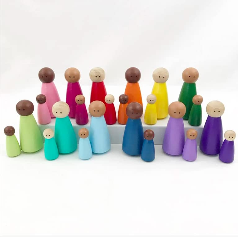 Peg Family Dolls | Rainbow Color Mother and Baby Story Telling Peg gamily | Doll House Imagination (6)