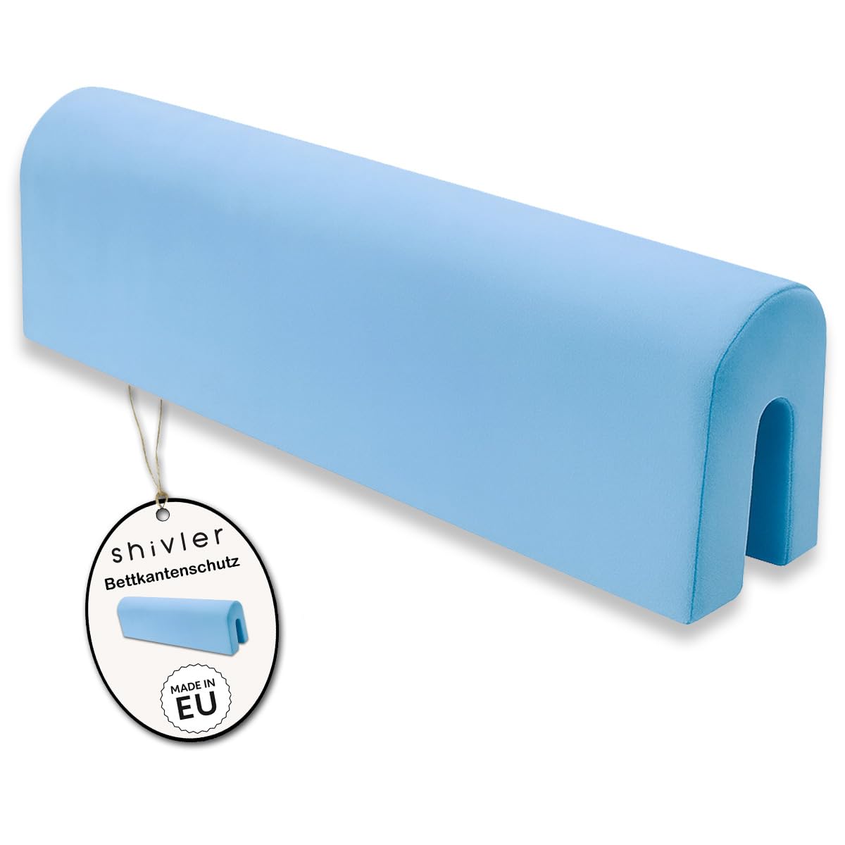 shivler Bettkantenschutz für Kinderbetten Kissen für bettumrandung Rausfallschutz Abdeckung Kantenschutz für Babybett (Blau, 80cm)