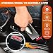 KAYCENTOP Car Steering Wheel Lock, Seat Belt Lock, Car Locks Anti-Theft Device with Aluminum Alloy Lock Housing, Max 17 Inch Length, High Visibility and Light-Weight, Universal Fit, 3Keys(Black)