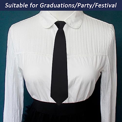 Mantieqingway Ties for Women, Pre-tied Adjustable Girls/Boys Short Neckties for Uniforms, School, Cosplay, T-shirt Accessory2
