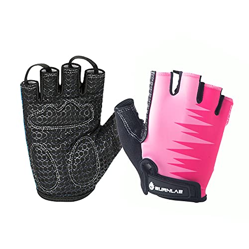 BURNLAB Flex Gym Gloves for Men and Women - Ideal for Weightlifting, Cycling, Crossfit, Offers Good Grip and Soft Padding (Pink, X-Large)