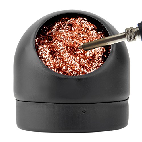 Soldering Iron Tip Cleaner Solder Tip Cleaning Wire and Holder, Black/Gold Coiled Brass Tip Cleaner Kit for Cleaning Soldering Irons and Tips 2 Colors for Choose