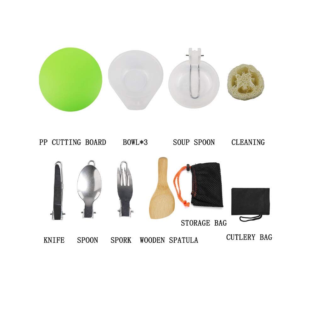 Kookset Campingpottenset, Campingkookgerei met gasfornuis, Outdoor