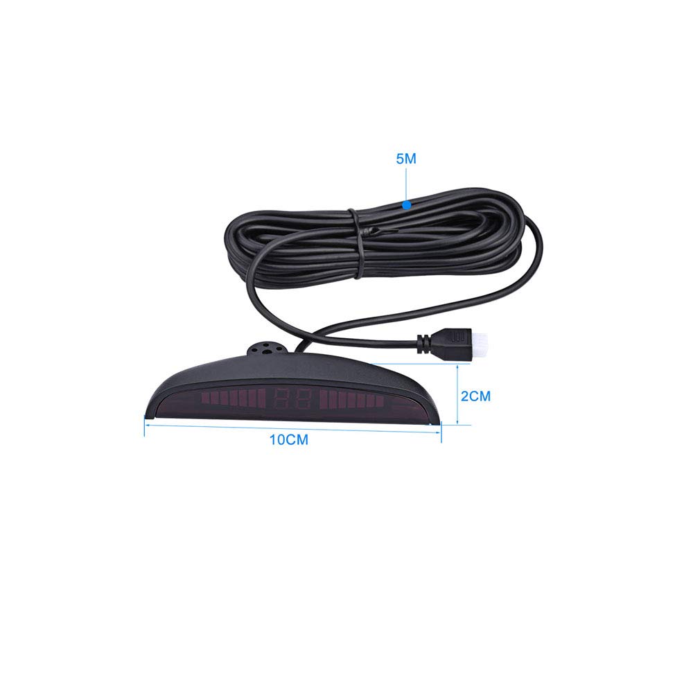 Pantalla LED de 12 V para Kit de Sensor de estacionamiento de 4 Pines Detector de Monitor de Radar de Respaldo Sistema de Alerta de Seguridad