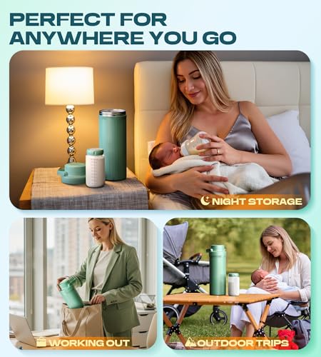 Image of 22oz Breast Milk Cooler Bottle for Travel & Outdoor Use, Portable Breastmilk Chiller with 24-Hour 360 Cooling, Larger Capacity with 2 Baby Bottles for Breast Milk Storage