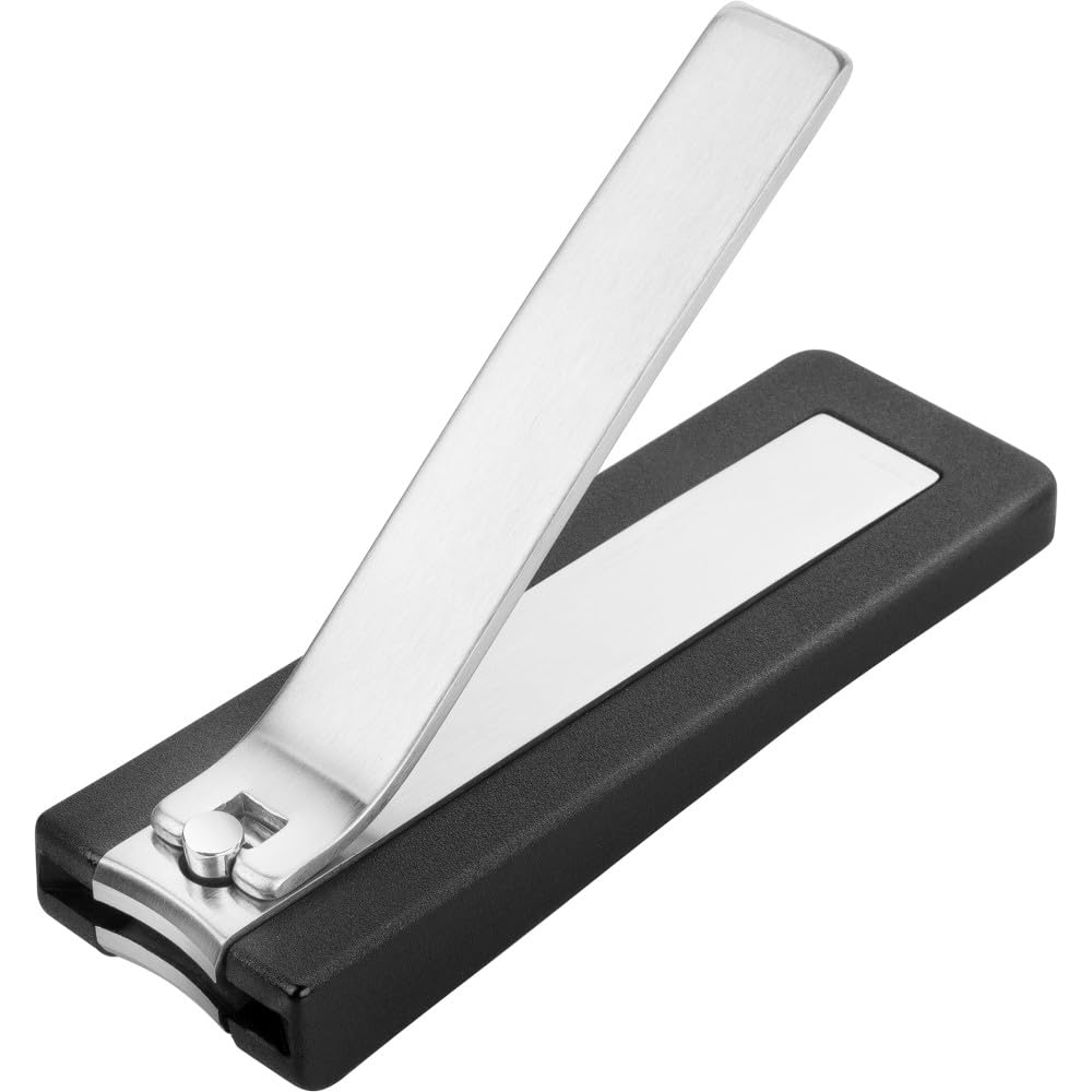 ZWILLING Obcinacz do paznokci (z pojemnikiem na cążki, mocna dźwignia do paznokci u rąk i nóg, lekko zakrzywiona krawędź tnąca), premium, czarny, 65 mm