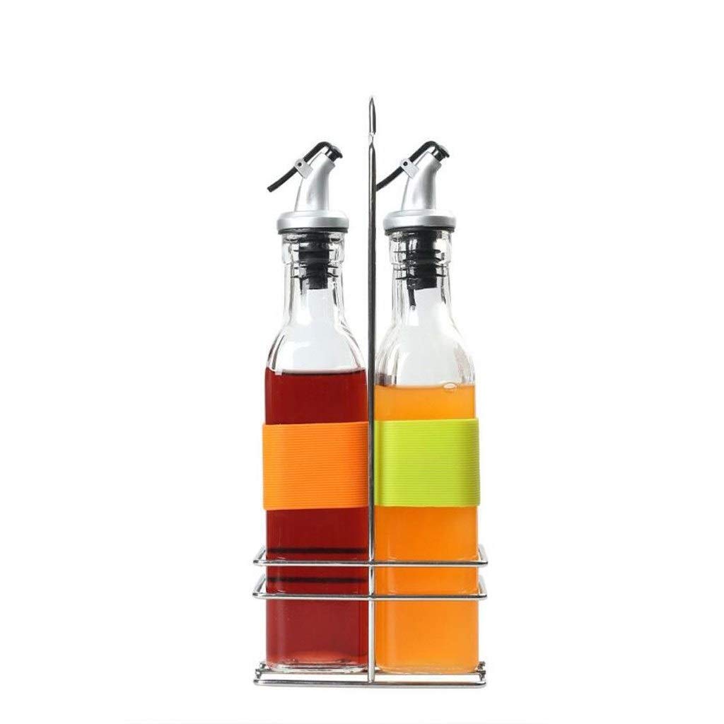 Botella para aceite de oliva y vinagre de cocina en cristal con silicona