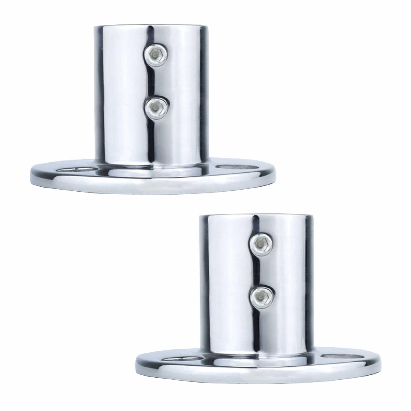 BE-TOOL Marine Grade 316 Stainless Steel Handrail Base 90 Degree Round Base Fit for 1" Boat Deck Tubing (2Pack)