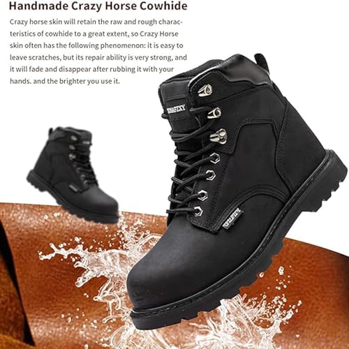 Work Safety Boots for Men Steel Toe Leather Boots Industrial Construction Non Slip Comfortable Working Botas3