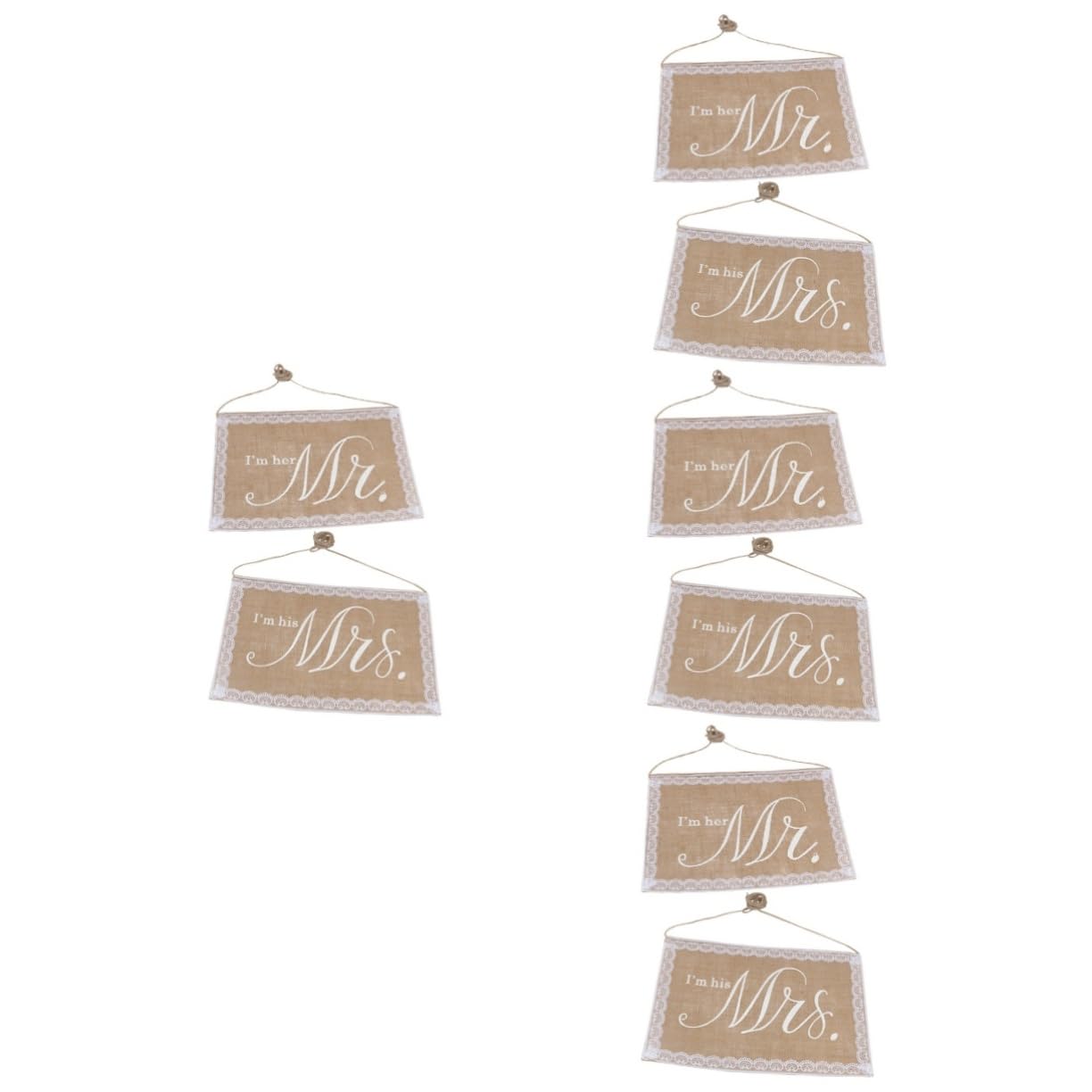 Zerodeko 4 Sets Hochzeitsgeschenk Für Braut Und Bräutigam Stuhlschilder Hochzeitsdekorationen Banner Romantisches Thema Für Verlobungsfeier 2 Stück * 4
