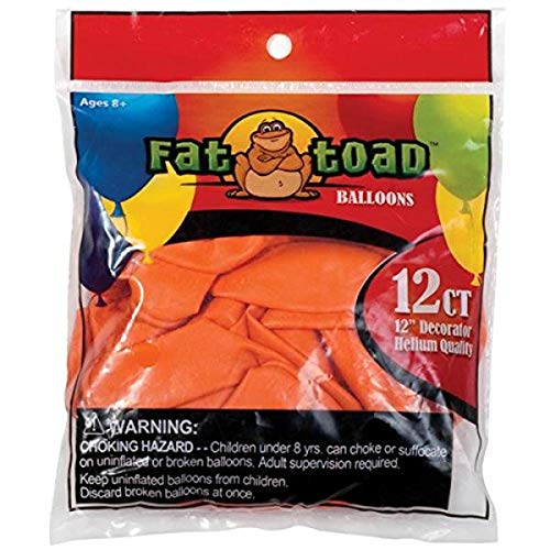 Axiom International 110BLLN-15 Fat Toad Latex Balloon, 12-Inch, Snuburst Orange, 12/Pack