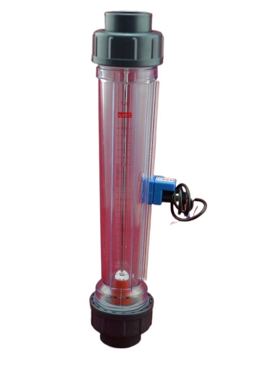 1 rotámetro de agua for tubería de plástico LZS-80A con interruptor de alarma de flujo y límite superior o inferior (conexión adhesiva).(8-50 m3PH)