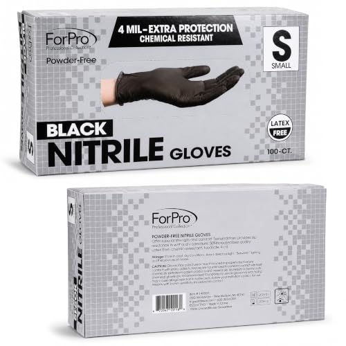 Image of ForPro Disposable Nitrile Gloves, Chemical Resistant, Powder-Free, Latex-Free, Non-Sterile, Food Safe, 4 Mil