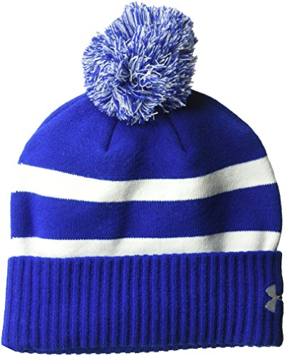 Under Armour Men's Pom Beanie, Royal (400)/White, One Size Fits All