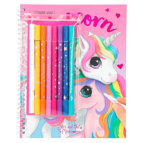Depesche 7959 Ylvi - Malbuch Create your Unicorn, inkl. 8 Fasermalern, Ausmal-Buch mit 60 zauberhaften Einhorn-Motiven…