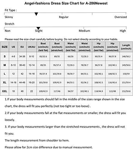Angel-fashions Abito Lungo da Donna, Asimmetrico