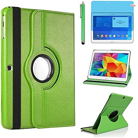 Case for Samsung Galaxy Tab 4 10.1 inch 2014 (SM-T530 T531 T535 T537) - 360 Degree Rotating Stand Case Full Protective Smart Cover,with Stylus Pen,Screen Film (Green) Cover