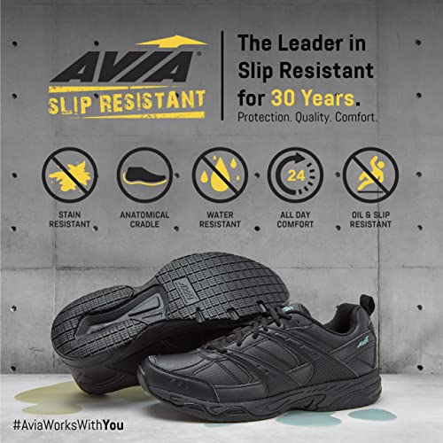 Avia Sapatos antiderrapantes femininos Avi-Union II – Sapatos confortáveis para o trabalho, enfermag