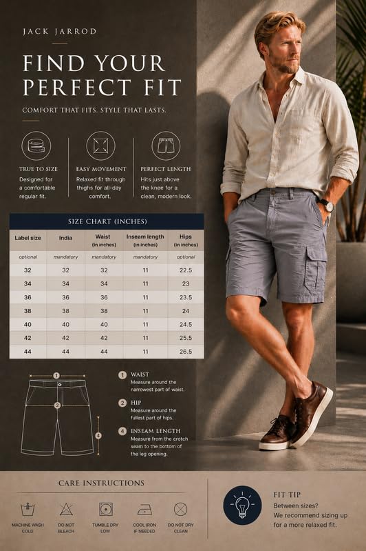 Image of Comfort Fit Shorts for Men & Women | Cotton Stretch Fit | 32-44