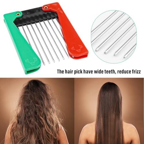 Set 3 Peines plegables de metal para cabello y barba miniatura 3