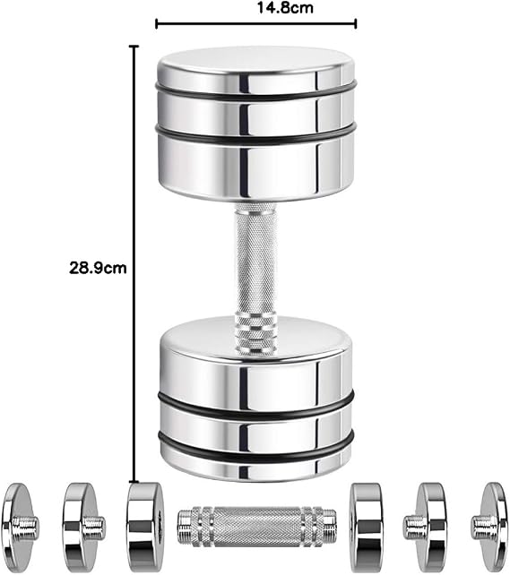 Northdeer Dumbbells Set, Adjustable Ultracompact Chrome Weights Home | Adjustable 2.5kg 5kg 7.5kg 10kg 15kg 25kg Chrome Dumbbell with Foam Handles Home Gym Workout