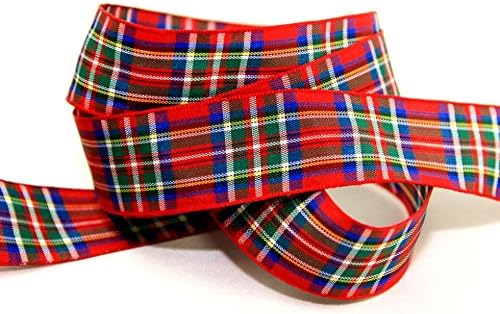 70mm Berisford Woven Tartan Ribbon 7 Royal Stewart - per metre
