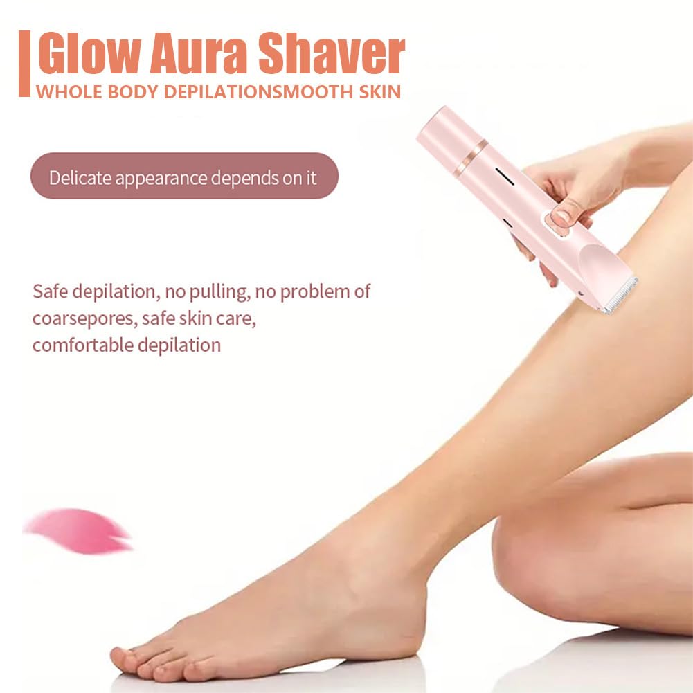 Dermave Bikini Trimmer, Dermave Trimmer 2.0, 2025 Aggiornamento 2025 Rasoio a doppia testa da donna, 2 in 1 Wet & Dry Impermeabile elettrico Bikini Trimmer per viso, corpo e aree intime (1 pezzo* rosa