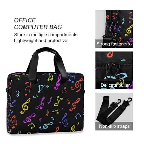 Funda maletín para laptop con notas musicales 13-15.6 pulg miniatura 5