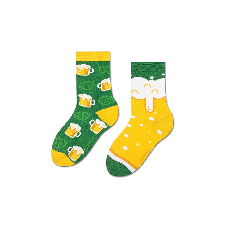 ZOOKSY - Calcetines Divertidos Altos | Motivos Estampados I Funny Socks I Para Niñas y Niños I Algodón Colorado I Originales y Graciosos I Con Dibujos - Cerveza