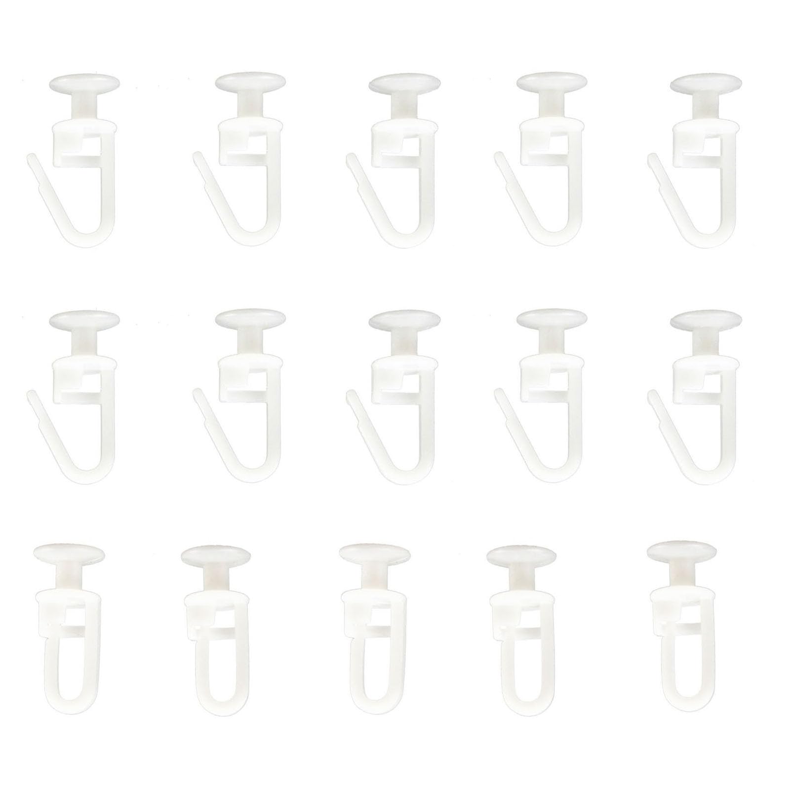 Gad2go 100 Pieces Curtain Hooks Plastic White Curtain Track Glider Hook 11 mm Curtain Inner Rail Track Glider Hook for Door Window Shower Curtain