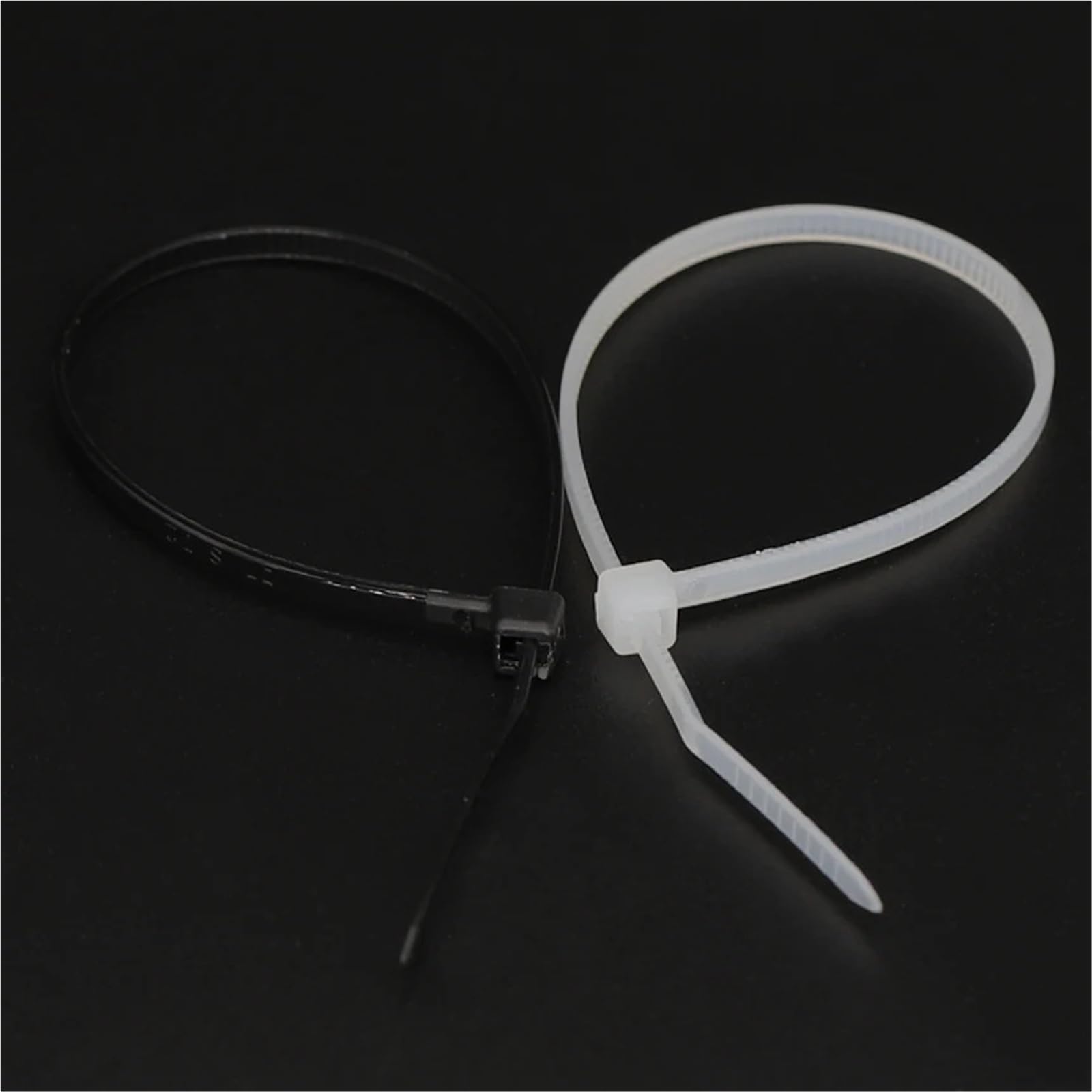 Fascette stringicavo lunghe in nylon, 2 x 60, 2 x 80, 2 x 100, 2 x 120, 2 x 150, 2 x 200 mm, larghezza 1,8 mm, colore bianco e nero, in nylon autobloccante, 1000 pezzi