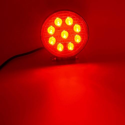 Miniatura 5 de Luz LED redonda de trabajo ámbar de 27 W, luz LED antiniebla todoterreno, luces de conducción, impermeable, para caza, camioneta, UTV, coche, barco,