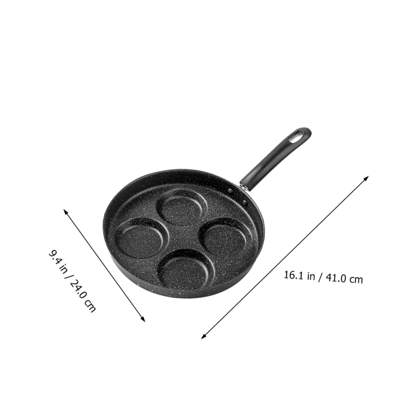 GALPADA 2 Pezzi Padella per Uova Antiaderente con Scomparti Pietra Lavica Riscaldamento Uniforme e Risparmio Energetico Manico Isolante e Fondo Resistente Adatta per Cucina Induzione