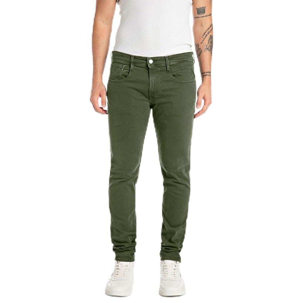 Replay Herren Jeans Anbass Slim-Fit, Grün (Deep Military 531), 40W / 36L
