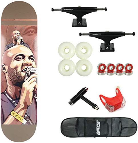 JYHB 31" Pro Skateboard Cruiser Beginners Longboard Double Kick Deck Suitable for Outdoors Freeride Commuting Cruising for Youths Adults