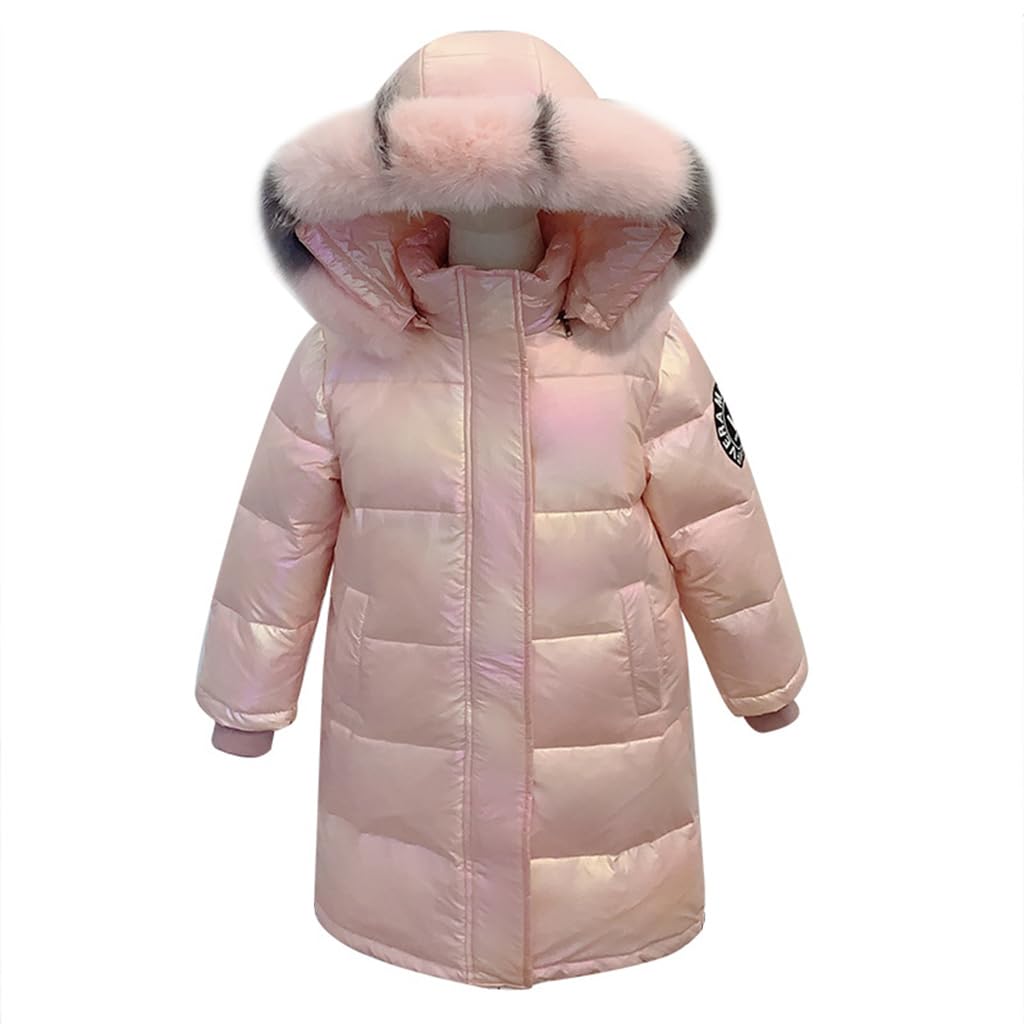 Doudoune Longue Fille Hiver - Manteau Matelassé à Capuche Fourrure, épais Et Chaud, Couleur Violet, Taille 7-8 Ans - 10