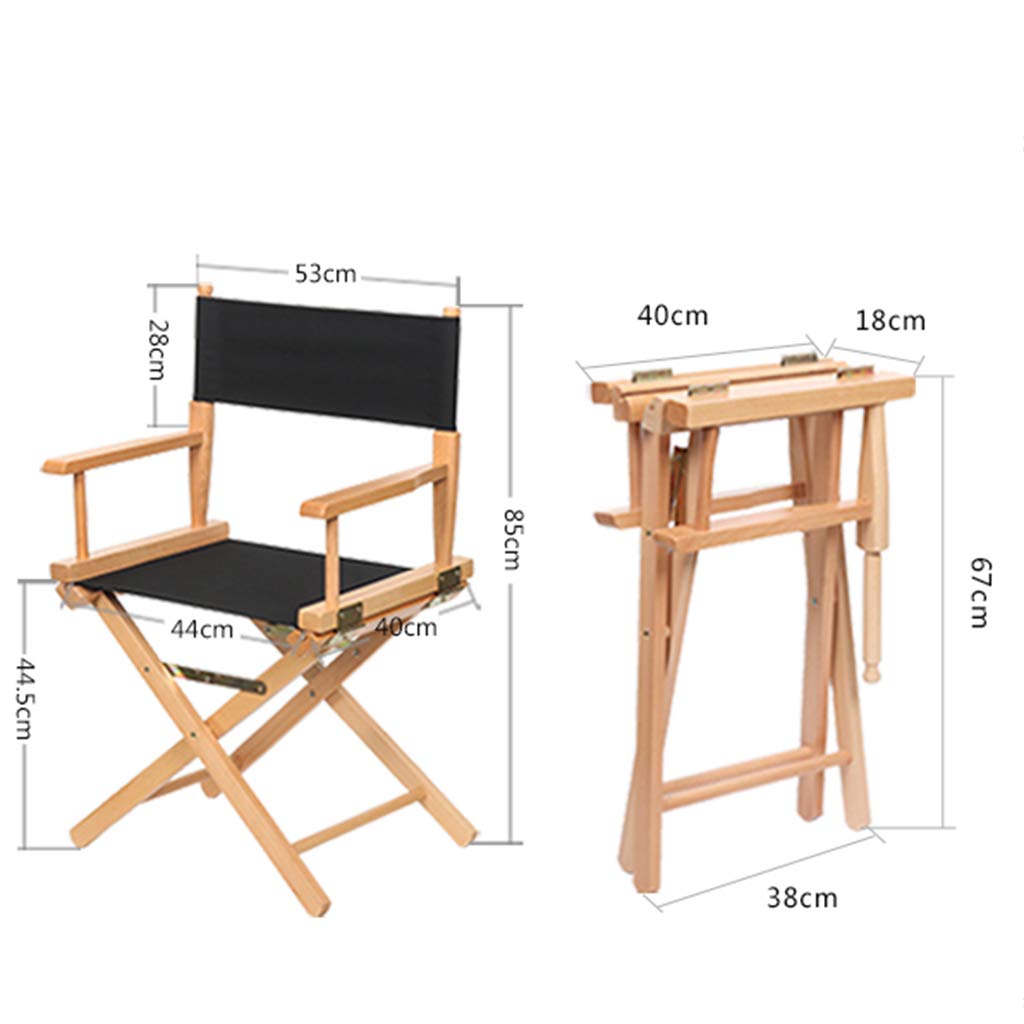 Sedia Pieghevole Da Regista In Legno Di Faggio – Rivestimento Nero, Ergonomica, Portata 120 Kg