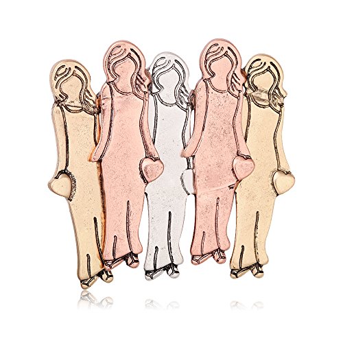 Antique Five Sisters 5 Best Friends Brooch Pins Family Girls Brooch (5