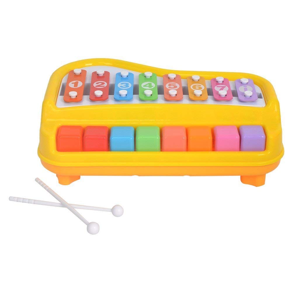 NIYAMAT® 2 in 1 Piano Xylophone Toy for Toddlers 1-3 Years Old, 8 Multicolored Key Keyboard Educational Musical Learning Instruments for Kids 1
