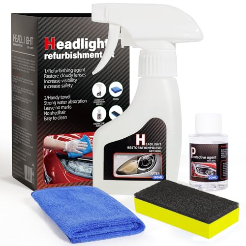 FAVIRZCE Car Headlight Restoration Kit: Cleaner and Restorer Kit