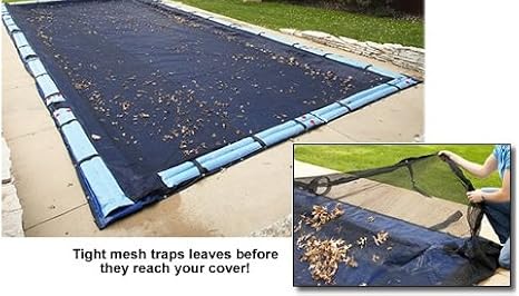 Rectanguler Leaf Net Pool Cover Size: 14' x 28'
