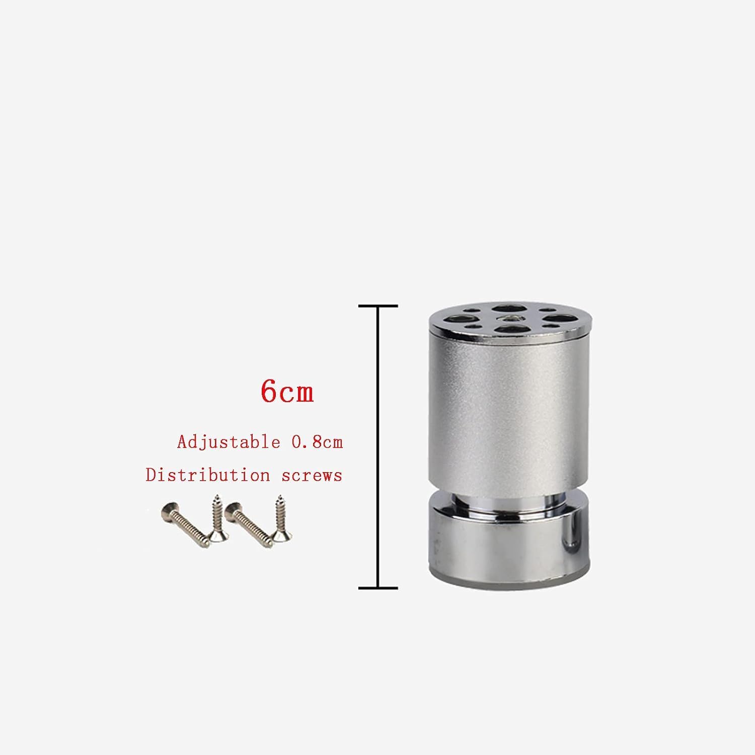 Furniture Leg,Furniture Legs Furniture Legs,Table Leg,Set of 4 Adjustable,Thicken Metals,Alumi Alloy,(6cm/2.4in)